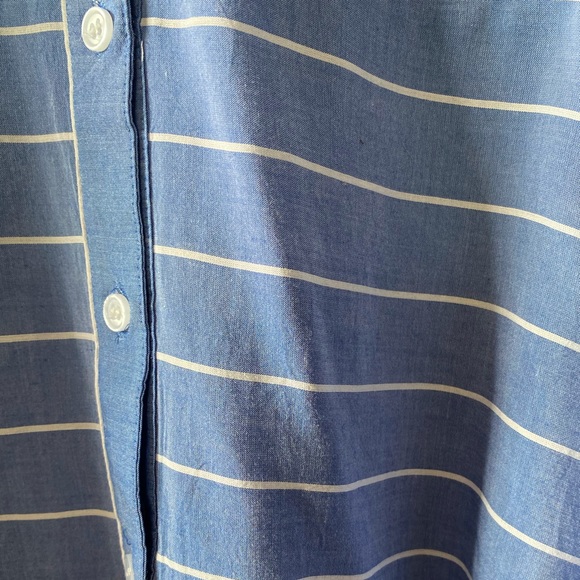 Pennington lightweight blouse, blue stripe, 4x - Picture 3 of 4